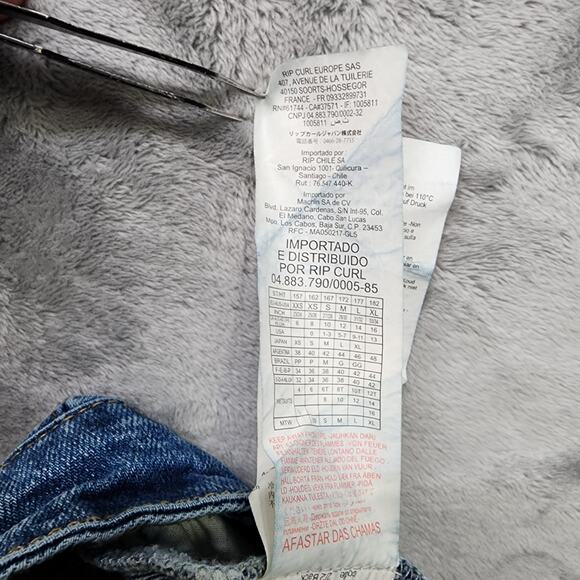 RIP CURL Shorts Womens 30 Blue Amy High Rise Cut Off Rolled Hem Beach Summer - Picture 8 of 14